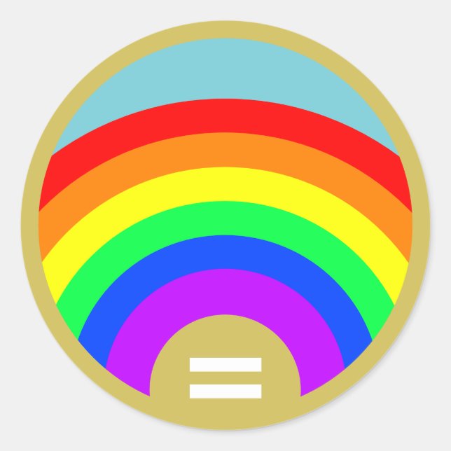Gleichheit ist das Gold unter dem Regenbogen Runder Aufkleber (Vorderseite)