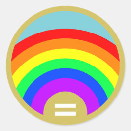 Gleichheit ist das Gold unter dem Regenbogen Runder Aufkleber