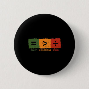 Gleichheit ist größer als Teilung Mathe Black Hist Button