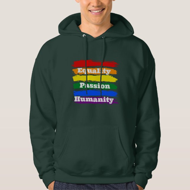 Gleichheit, Leidenschaft, Menschlichkeit Hoodie (Vorderseite)
