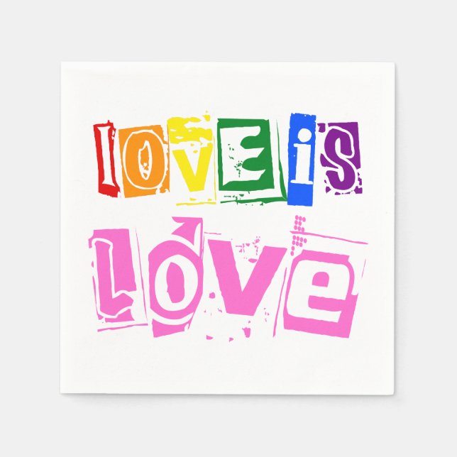 Gleichheit Liebe ist Liebe LGBT Gay Pride Rainbow  Serviette (Vorderseite)