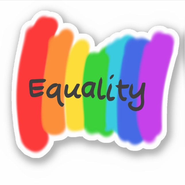"Gleichheit" Regenbogentext Aufkleber (Vorderseite)