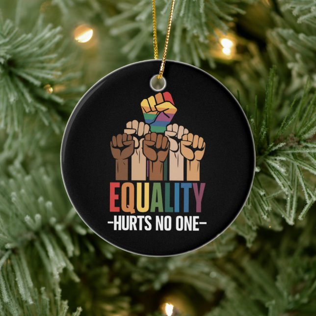 Gleichheit schadet keinem LGBTQ-Stolz auf die Mens Keramik Ornament (Baum)