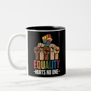 Gleichheit schadet niemandem LGBTQ Stolz Menschenr Zweifarbige Tasse