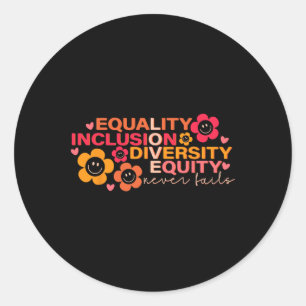 Gleichheit und Integration Diversity Equity Puzzle Runder Aufkleber