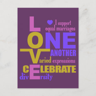 Gleichstellung der Ehen / Eine Liebe individuelle Postkarte