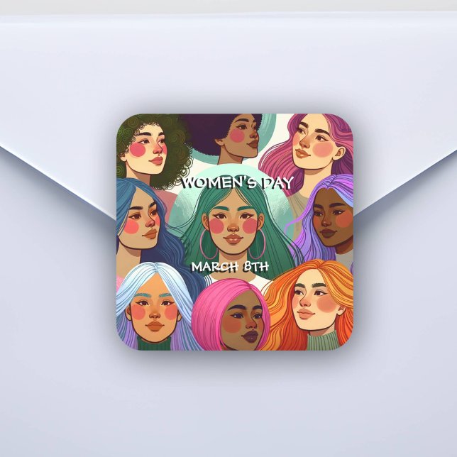 Gleichstellung und Diversity am Internationalen Fr Quadratischer Aufkleber (Von Creator hochgeladen)