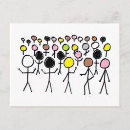 Gleichstellung von Stickmen Postkarte