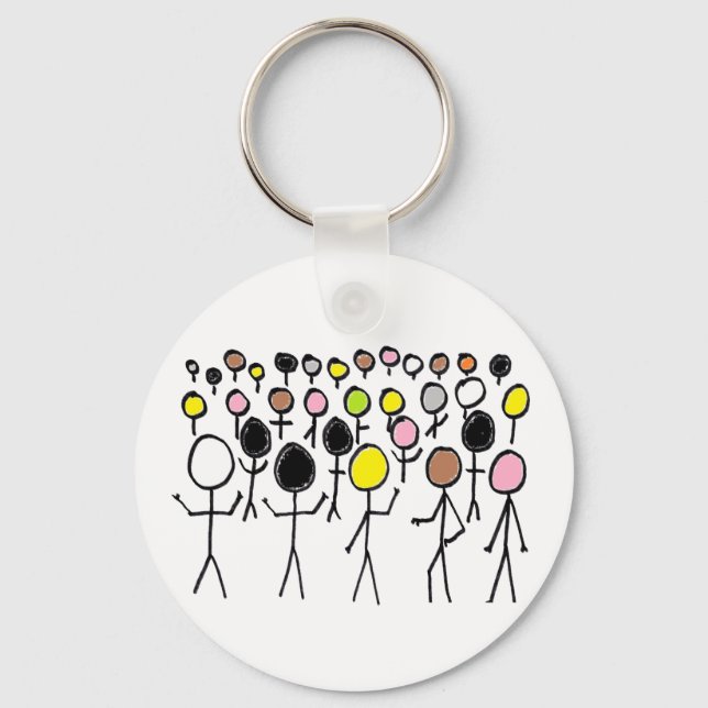Gleichstellung von Stickmen Schlüsselanhänger (Vorderseite)