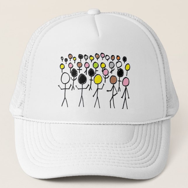 Gleichstellung von Stickmen Truckerkappe (Vorderseite)