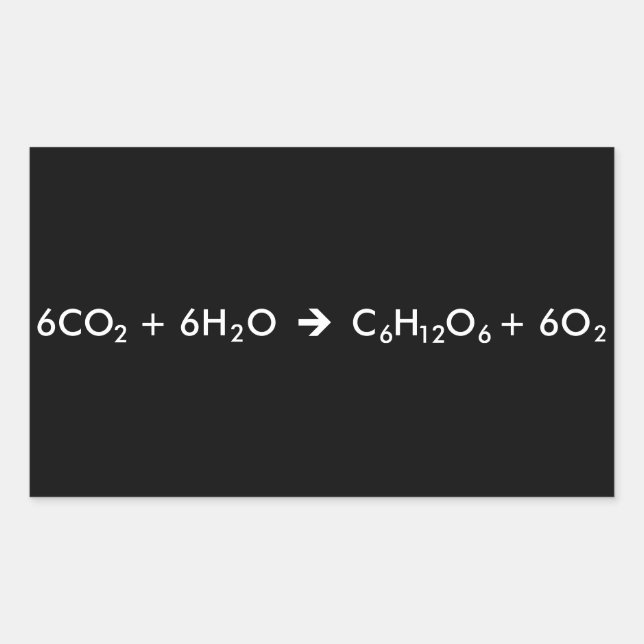 Gleichung der Fotosynthese Rechteckiger Aufkleber (Vorderseite)