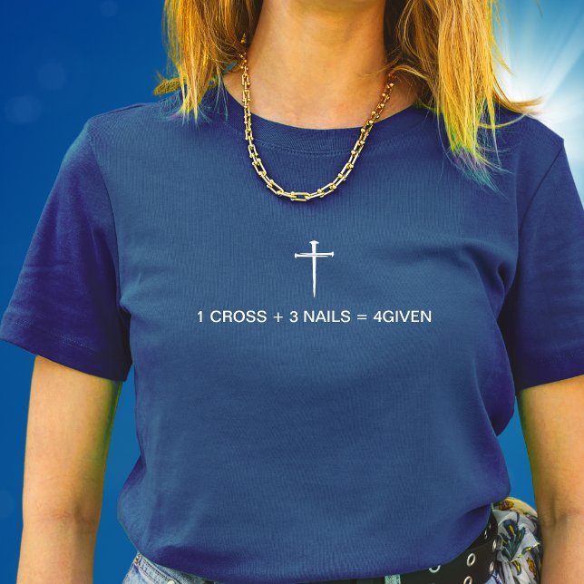 Gleichung einer Kreuzung aus drei Nägeln Weiße Kre T-Shirt (Equation One Cross Three Nails White Cross Womens T-Shirt)
