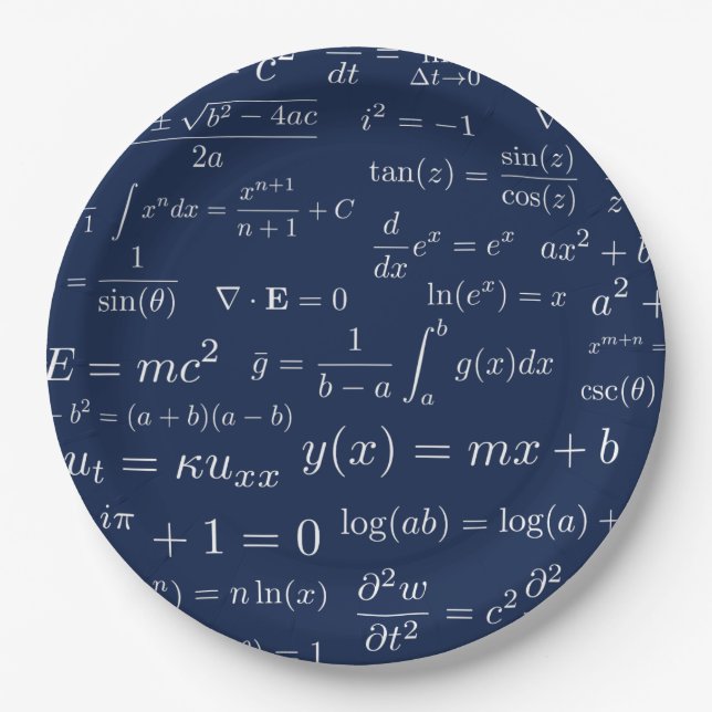 Gleichungen des Mathe-und Pappteller (Vorderseite)