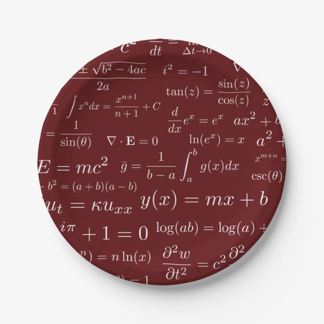 Gleichungen des Mathe-und Pappteller (Vorderseite)