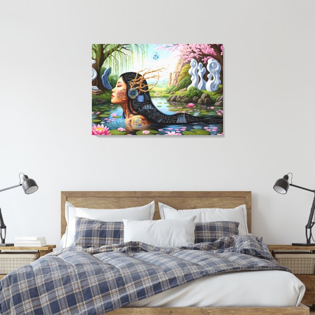 "Gleichungen im Blut" - ein digitales Portrait Leinwanddruck (Insitu (Schlafzimmer))
