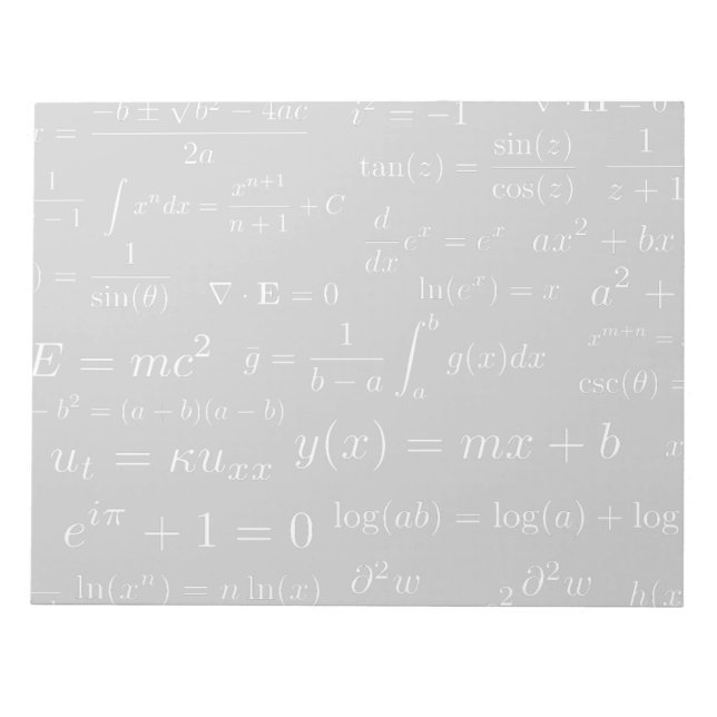 Gleichungen von Mathematik und Science Notepad Notizblock (Vorderseite)