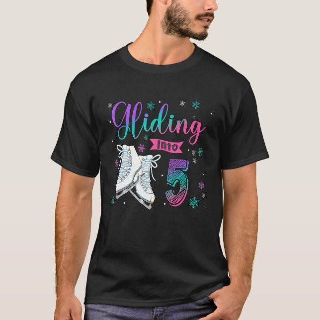 Gleiten in 5 Jahre alt Eisfigur Skate 5. Birt T-Shirt (Vorderseite)
