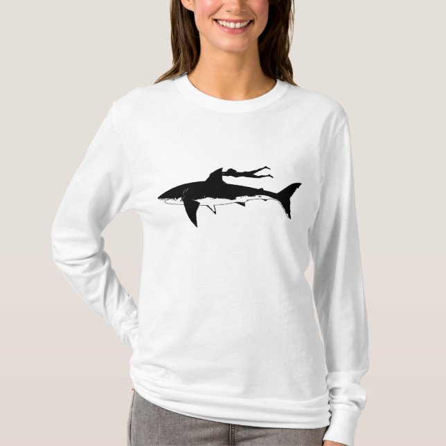 Gleitener Weißer Hai - auf hellem Hintergrund T-Shirt (Vorderseite)
