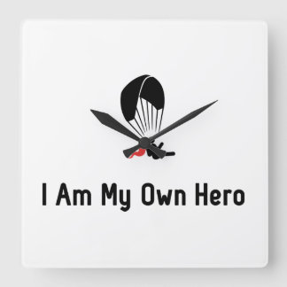 Gleitschirmfliegen-Held Quadratische Wanduhr