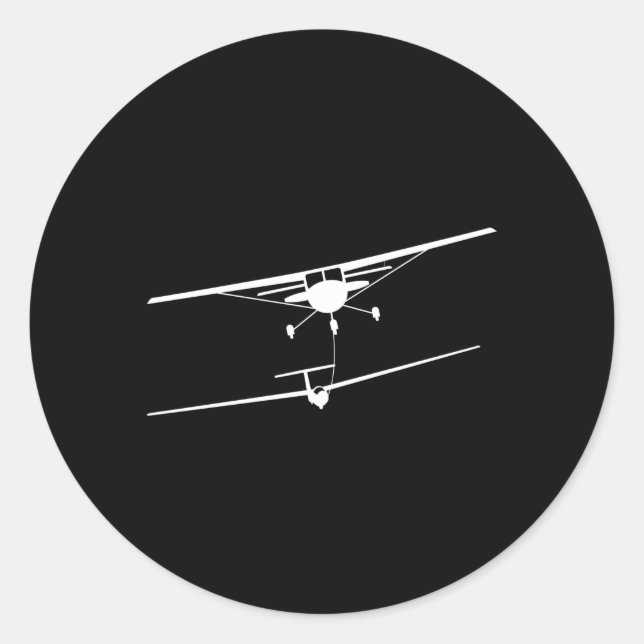 Gleitschirmflieger mit Schleppantrieb Runder Aufkleber (Vorderseite)