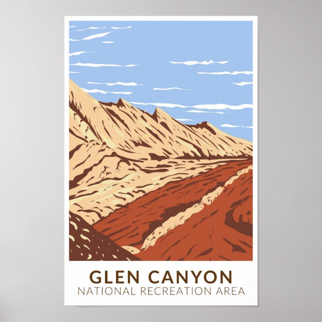 Glen Canyon Navajo Sandstone Vintag Poster (Vorne)