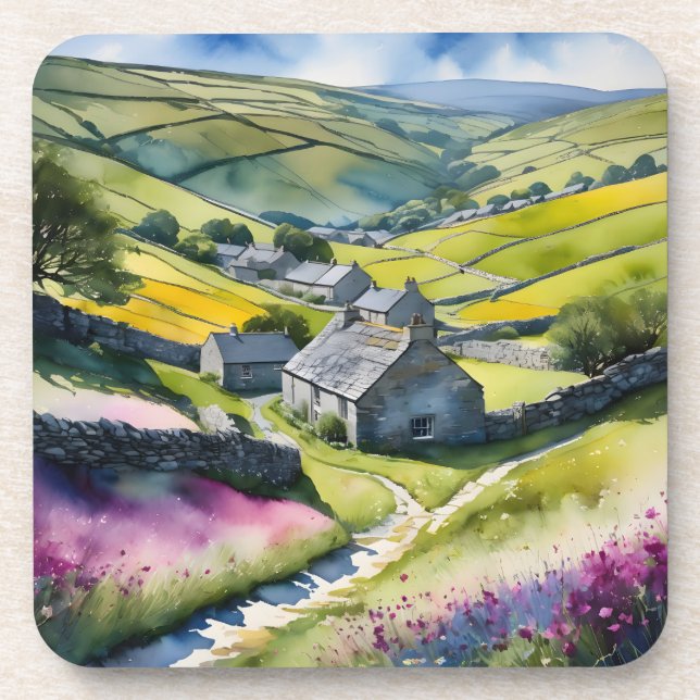 "Glen Garlands" Landschaft Yorkshire Dales Scene Getränkeuntersetzer (Vorderseite)