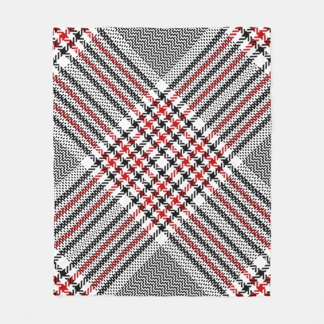 Glen Kariert Red Black Tweed Fleecedecke (Vorderseite)
