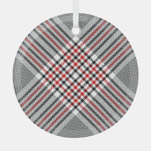 Glen Kariert Red Black Tweed Ornament Aus Glas