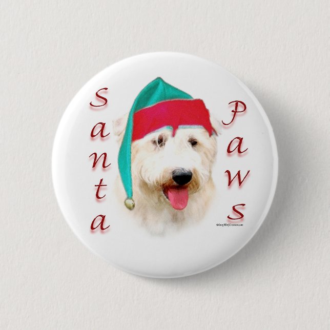 Glen of Imaal Terrier Santa Paws Button (Vorderseite)