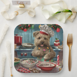 Glen of Imaal Terrier Weihnachtsbäckerei: Festlich Pappteller