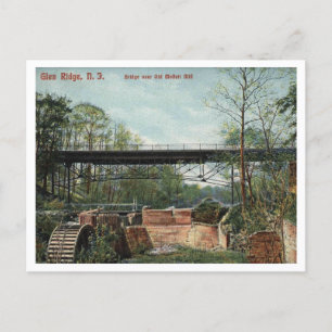 Glen Ridge NJ, Brücke über die alte Moffatt-Mühle Postkarte