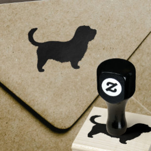 Glen von Imaal Terrier mit langer Schwanz Silhouet Gummistempel