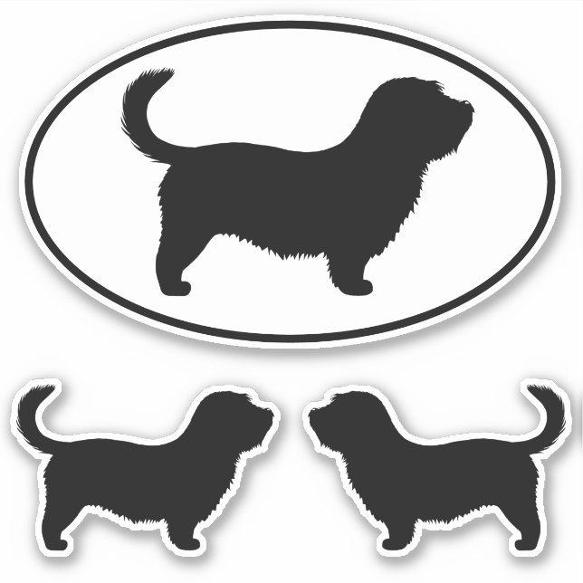 Glen von Imaal Terrier Silhouetten mit langem Schw Aufkleber (Vorderseite)