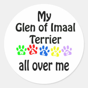 Glen von Imaal Terrier Walks Design Runder Aufkleber
