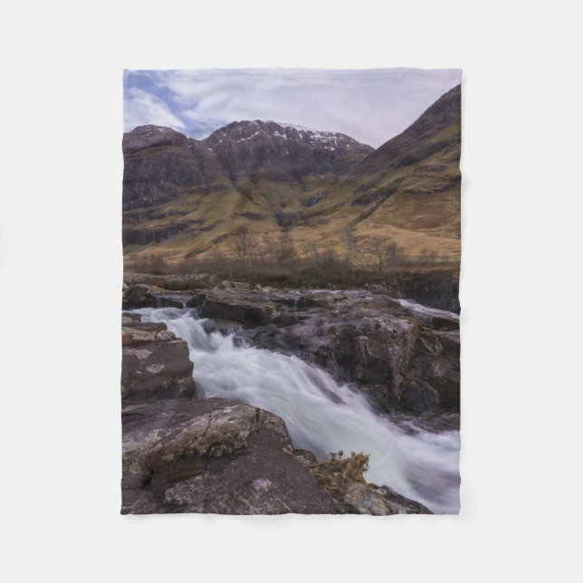 Glencoe Coe River Wasserfall Fleecedecke (Vorderseite)