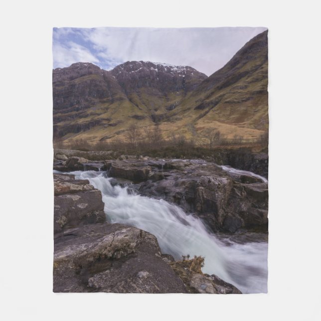 Glencoe Coe River Waterfall Fleece Blanket (Vorderseite)
