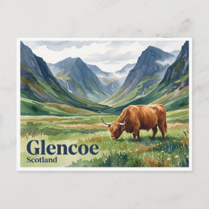 Glencoe Highland-Rindvieh-Land Schottland Postkarte