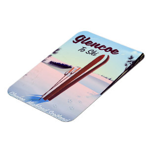 Glencoe to Ski travel poster Magnet