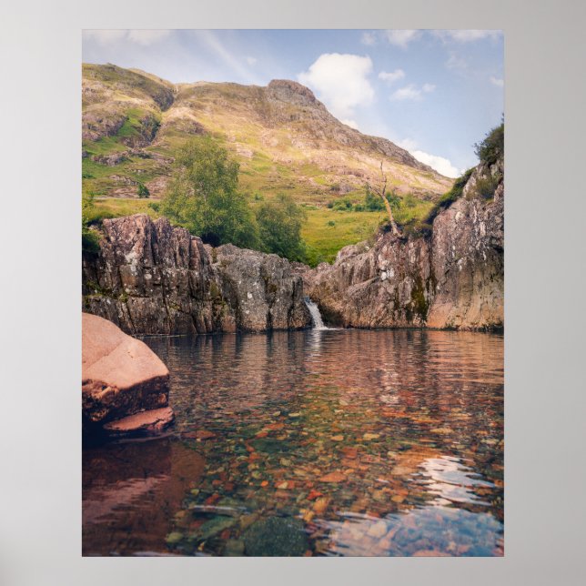 Glencoe Wasserfallpool Poster (Vorne)