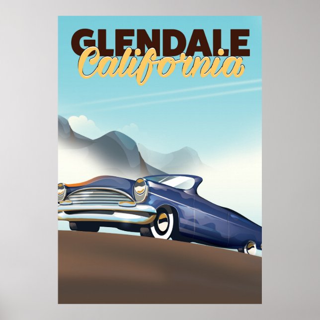 Glendale, kalifornische Reiseplakat Poster (Vorne)