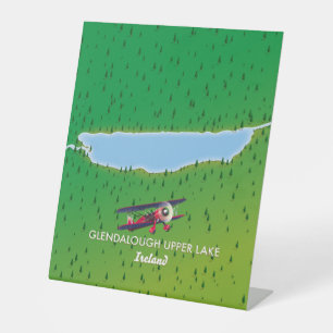 Glendalough Oberer See Irland Karte Magnet Sockelschild