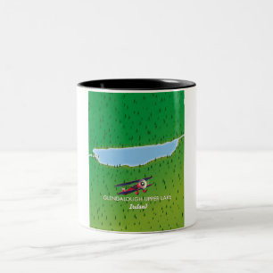 Glendalough Oberer See Irland Karte Zweifarbige Tasse