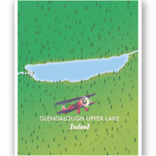 Glendalough Upper Lake Ireland Map Aufkleber