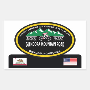 GLENDORA MOUNTAIN ROAD-GLENDORA, CA - "OVAL TROPHY RECHTECKIGER AUFKLEBER