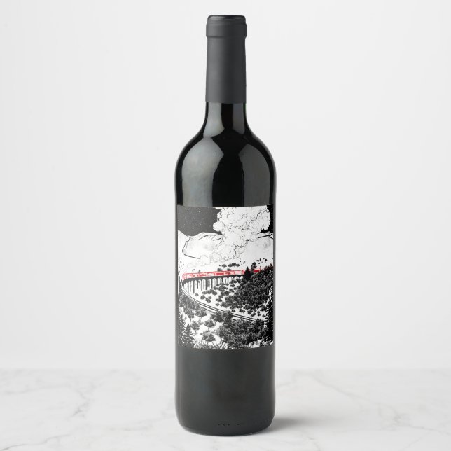 Glenfinnan Viaduct Dampfzug Weinetikett (Vorderseite)