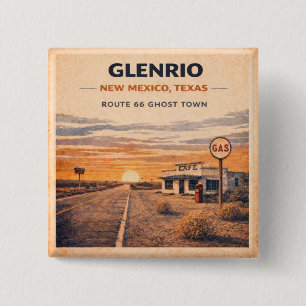 Glenrio Route 66 Geisterstadt Jacken Pin Button
