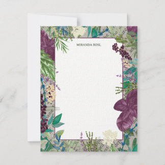 Glenside Botanica - Carte pour notes orchidée et f