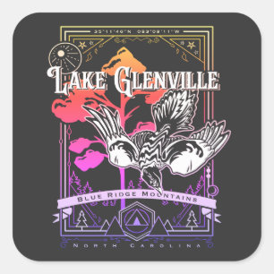 Glenville North Carolina Geobird Quadratischer Aufkleber