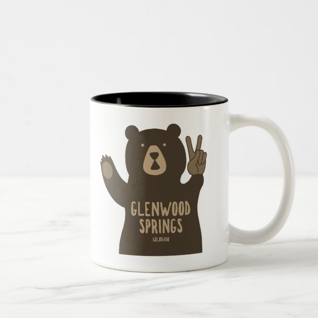 Glenwood Springs Colorado Peace Bear Zweifarbige Tasse (Rechts)