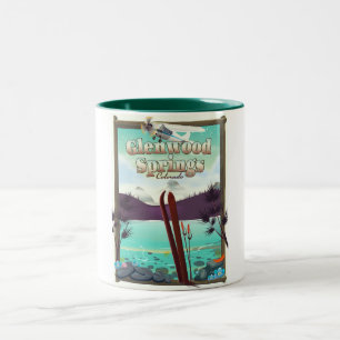 Glenwood Springs Colorado Skiposter. Zweifarbige Tasse